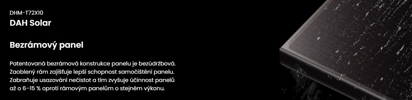 Panely DAH 550 Wp s patentovanou bezrámovou technologií