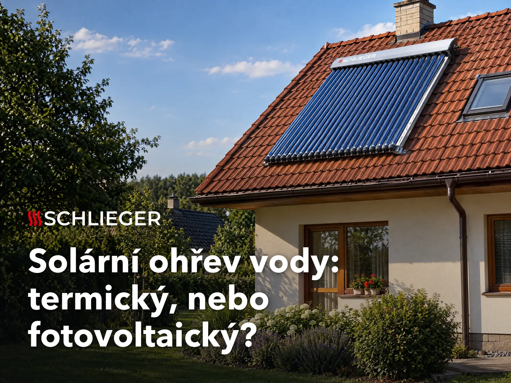 Termické solární kolektory na střeše rodinného domu – solární ohřev vody